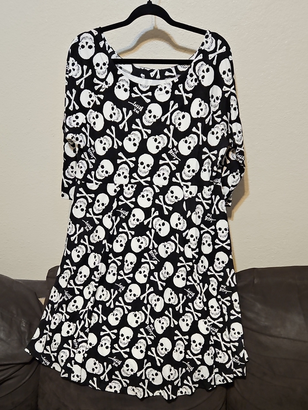 Betsey Johnson For torrid Black & White Skull-Print Midi Dress